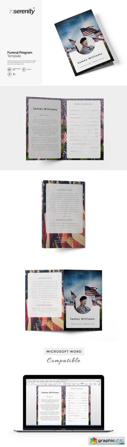 Funeral Program Template Military