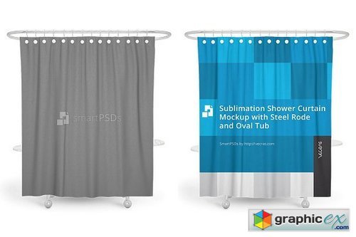 Sublimation Shower Curtain Mockup