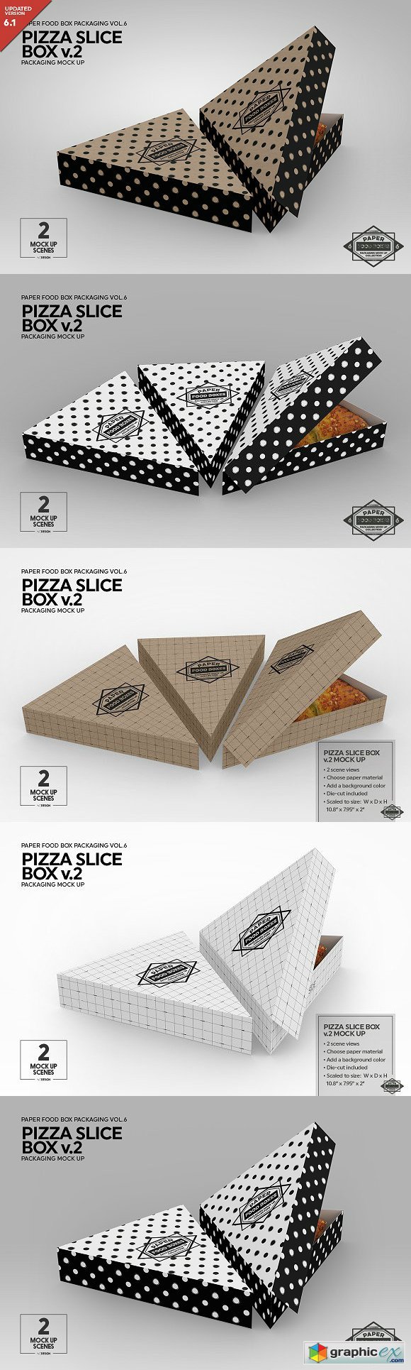 Pizza Slice Box v.2 Packaging MockUp