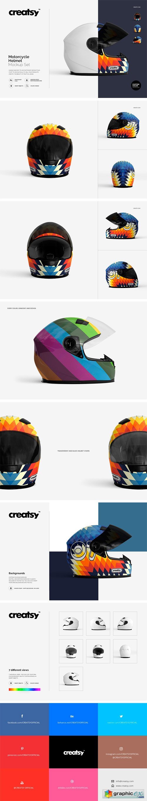 Motorcycle Helmet Mockup Set
