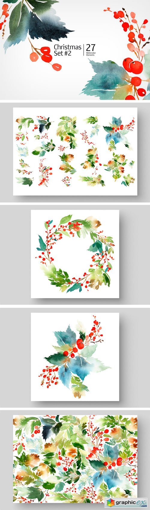 Christmas Set with Floral Elements