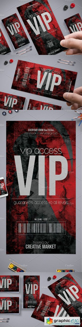 Horror Style Vip Pass Template