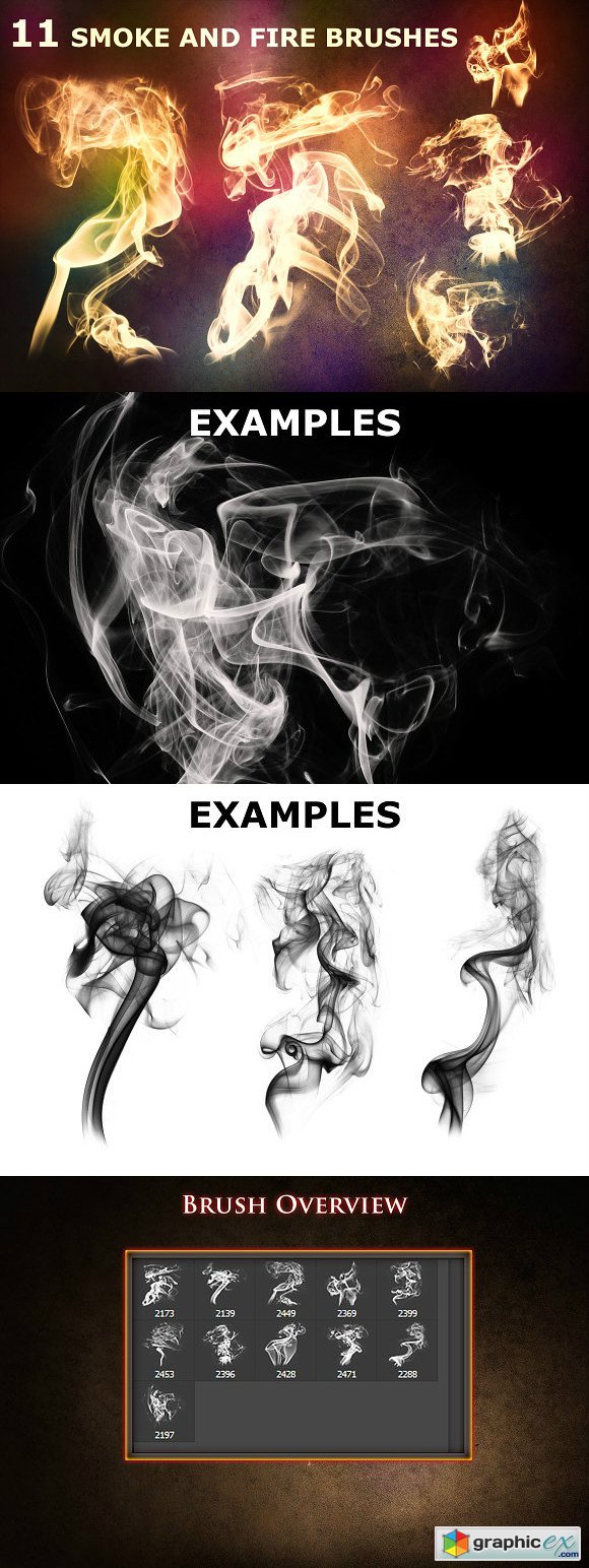 11 Smoke and Fire Brushes