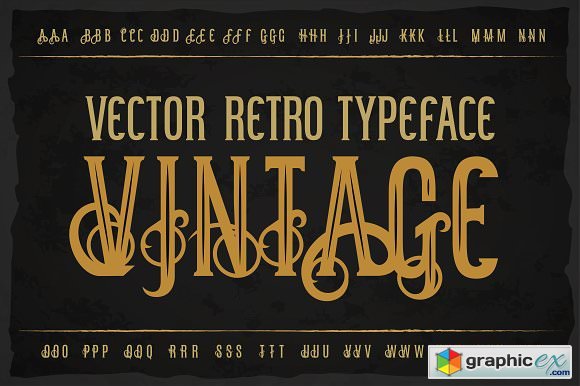 Vintage otf and vector font