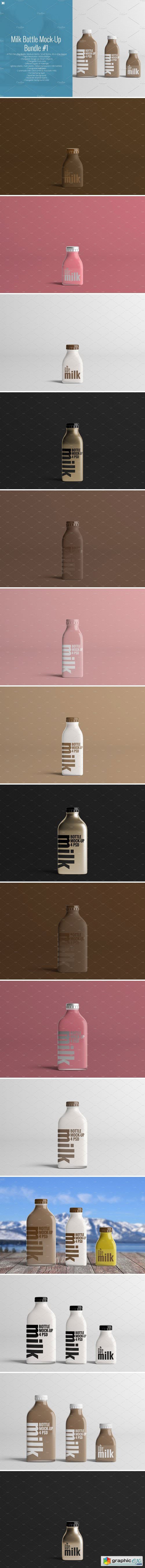 Milk Bottle Mock-Up Bundle #1
