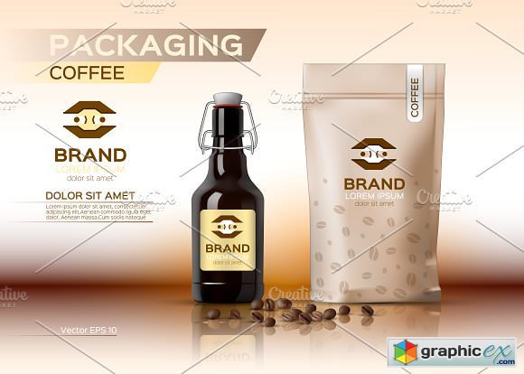 Vector coffee package mockup