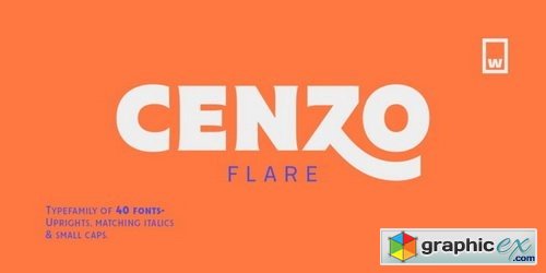 Cenzo Flare Font Family (RETAIL)