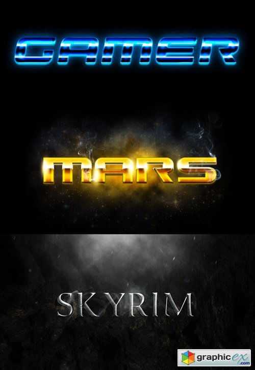 Photoshop Styles - Gamer, Mars, Skyrim