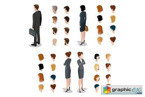 Isometric Characters Constructor Kit 2006789