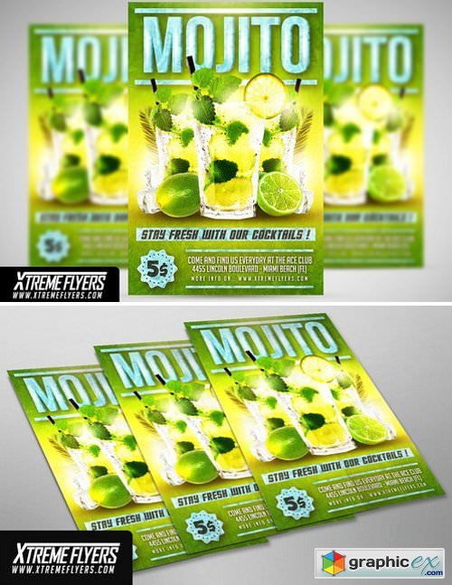 Mojito Cocktails Flyer Template