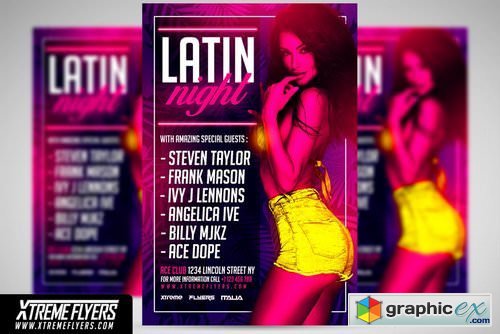 Latin Night Flyer Template
