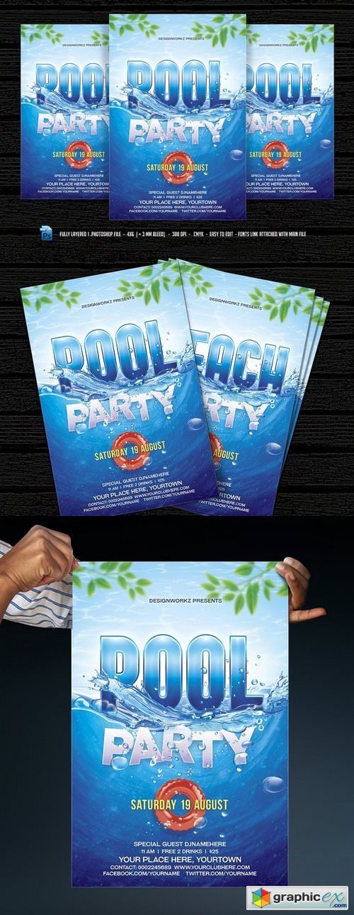Pool Party / Beach Party Flyer