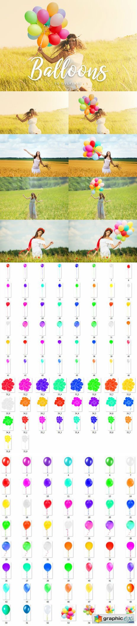Balloons Overlays - 50 Overlays