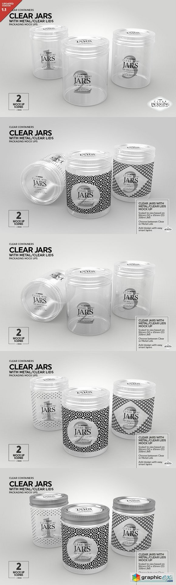 Clear Jars with Metal Lids
