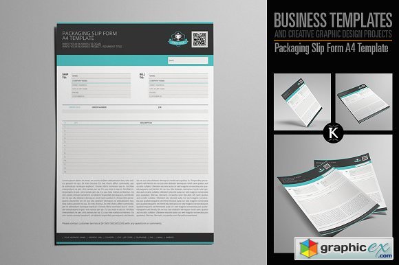 Packaging Slip Form A4 Template