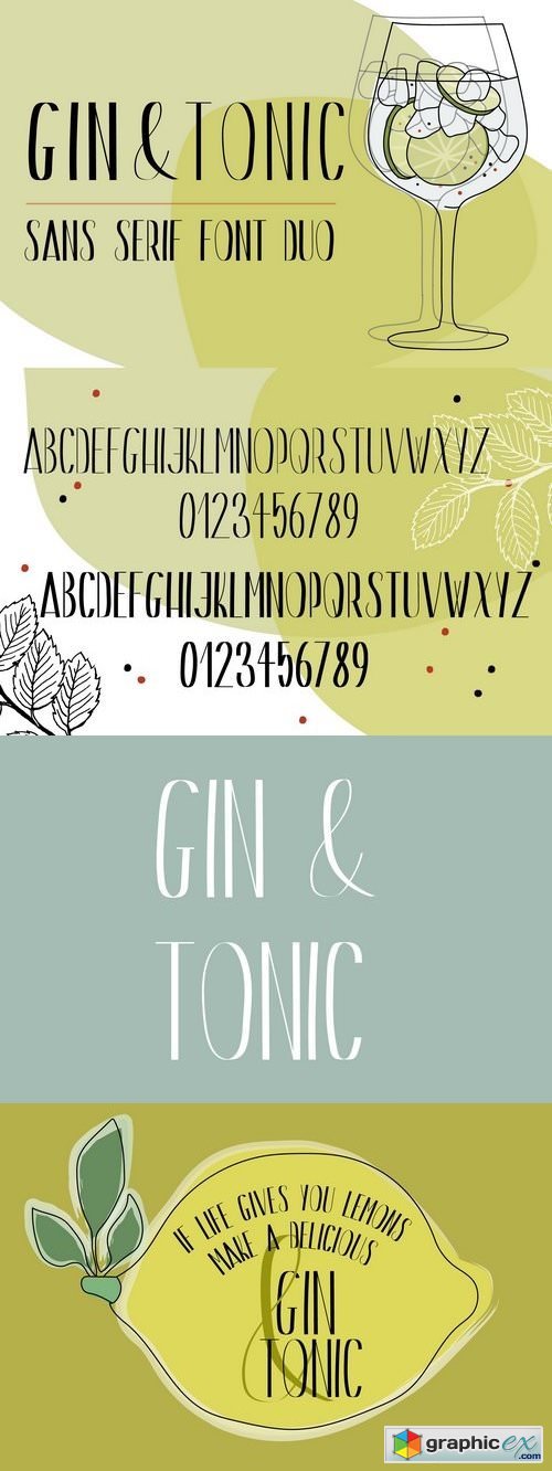 Gin & Tonic | Sans Serif Font Duo