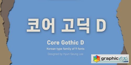 Core Gothic D Font Family - 9 Fonts