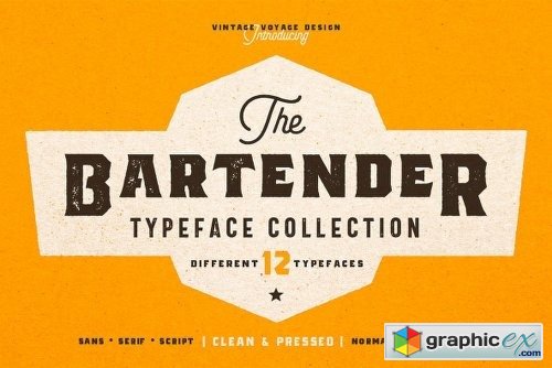 The Bartender Collection Font Family - 12 Fonts