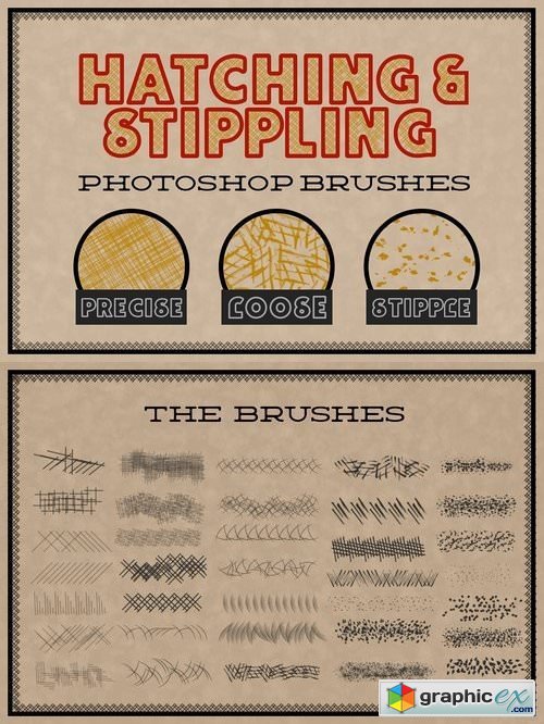 Hatching and Stippling Brushes