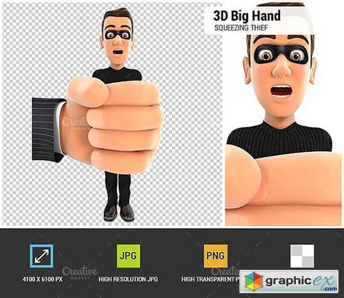 3D Big Hand Squeezing Thief