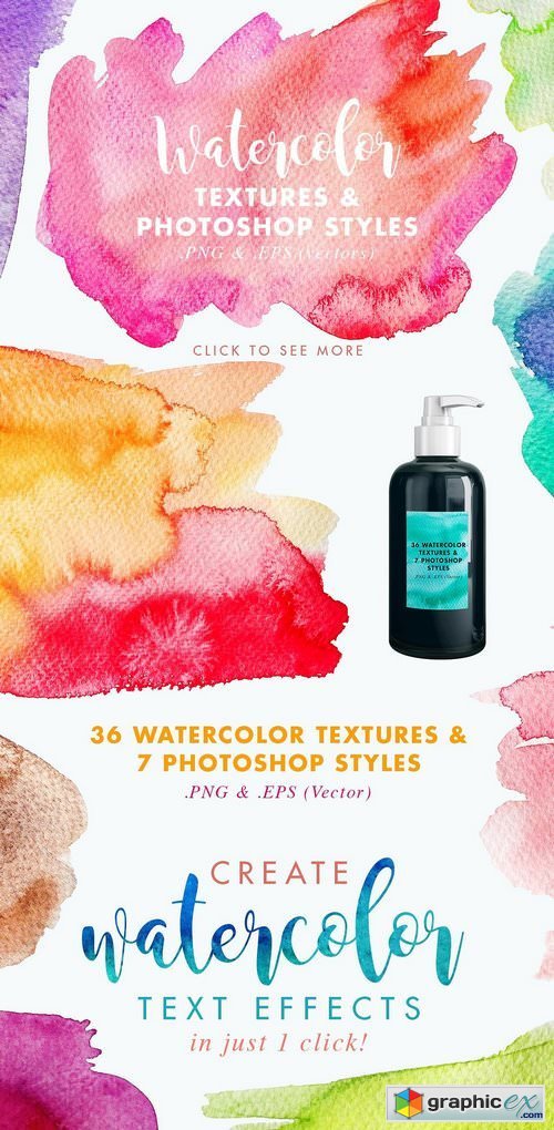 Vector & JPG Watercolor Textures