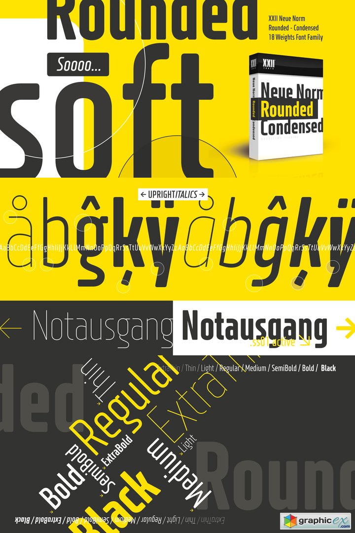XXII Neue Norm Rounded Condensed Font Family (RETAIL)