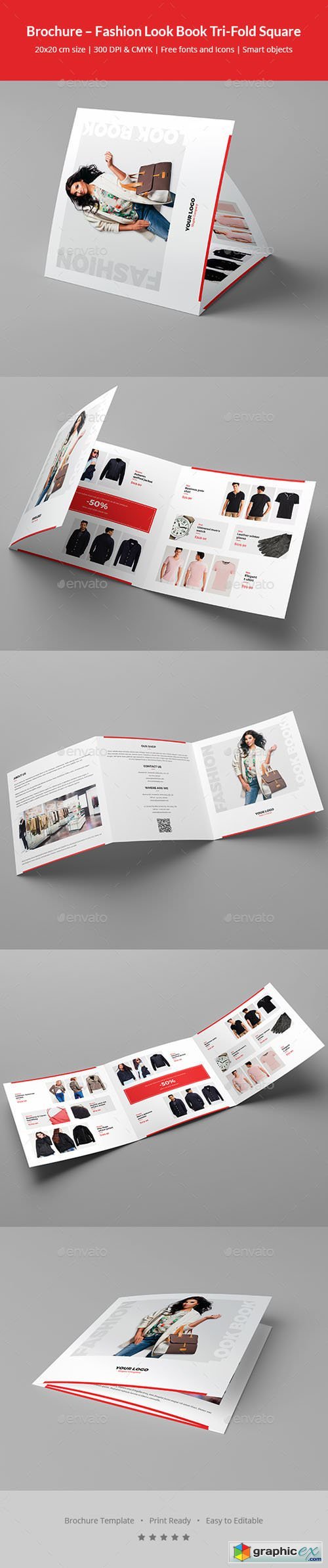 Brochure  Fashion Look Book Tri-Fold Square