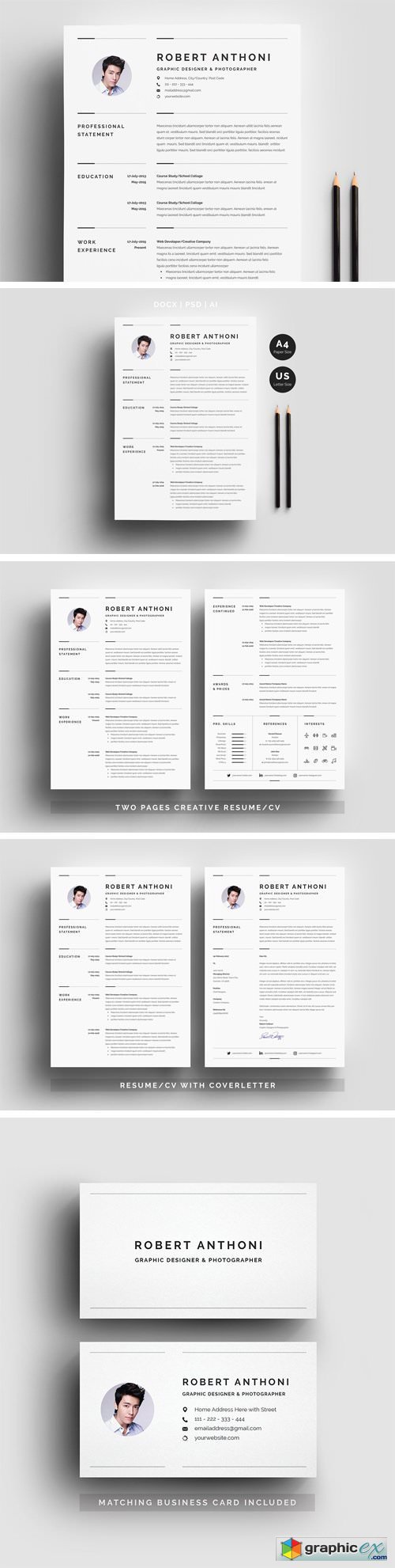 Creative Resume Template 3 Pages