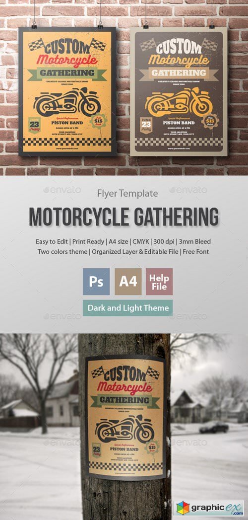 Motorcycle Gathering Flyer Template