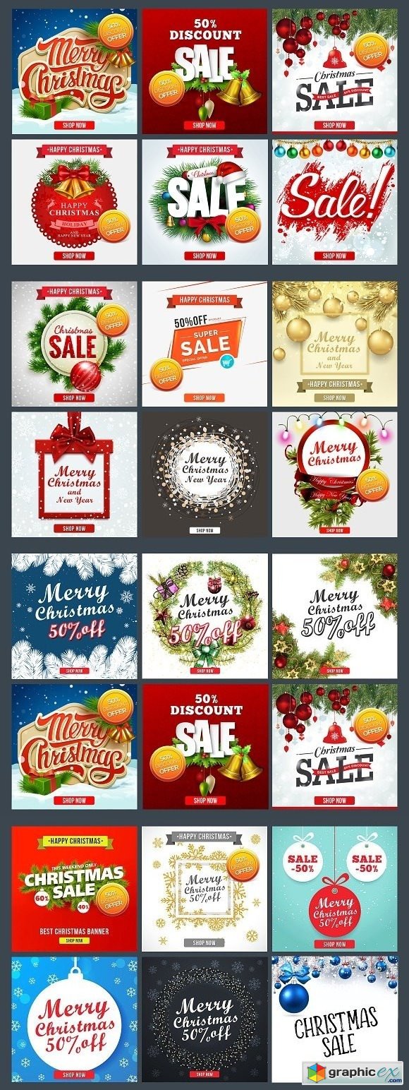 21 Christmas Sales Banners Bundle