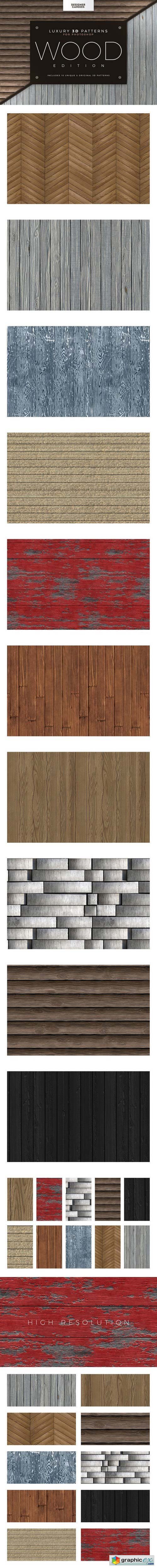 Seamless 3D Wood Patterns & Textures