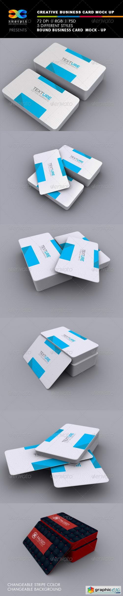 Realistic Round Corner Business Card Mock-up