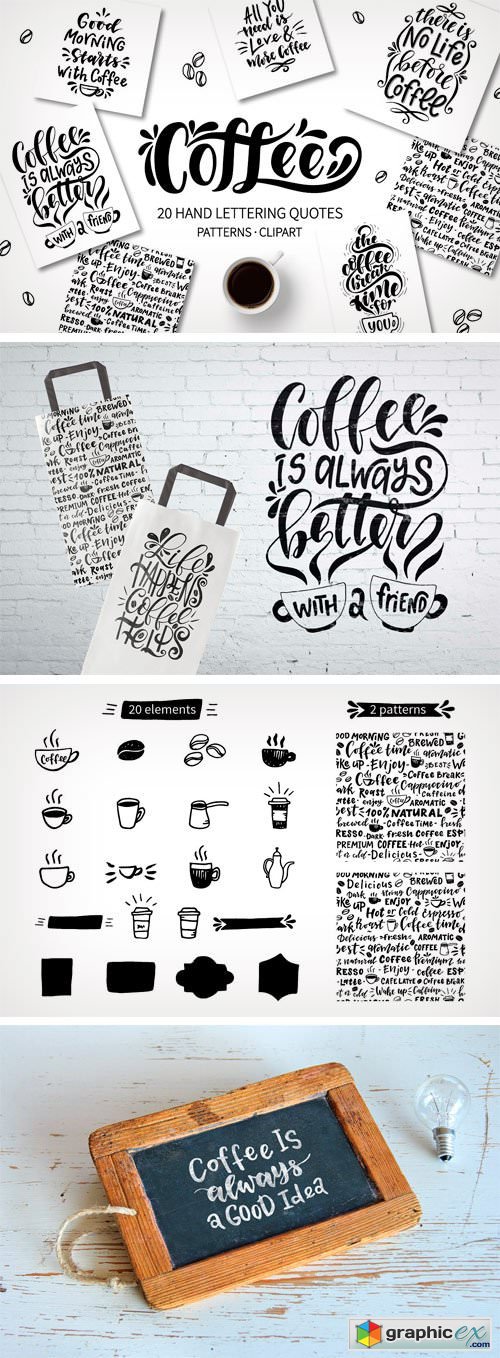 Coffee Lettering Set