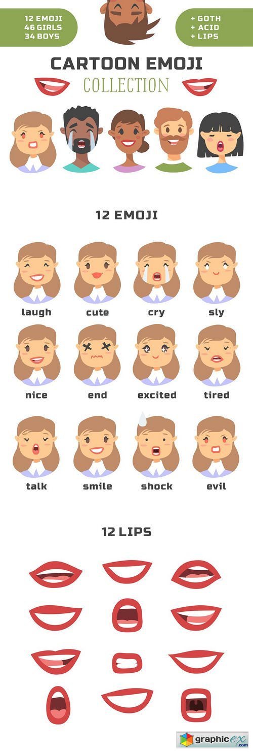 80 Cartoon people emoji