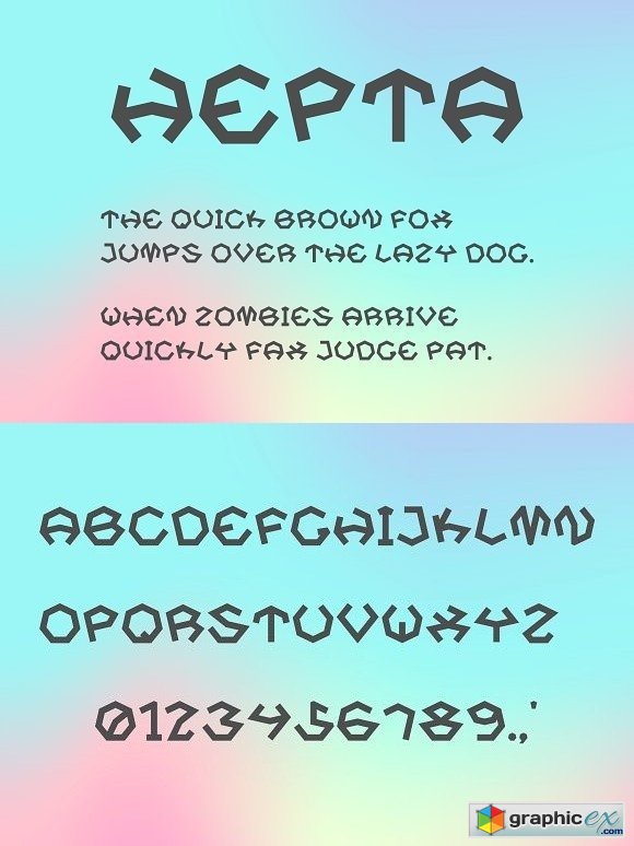 Hepta Typeface A Heptagonal Font