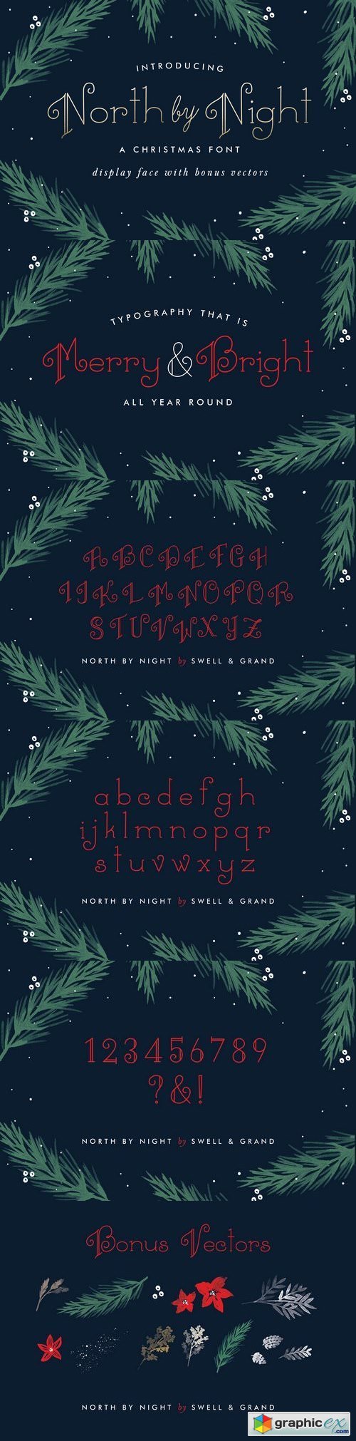 North by Night, A Christmas Font