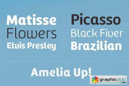 Amelia UP! Font Family - 4 Fonts