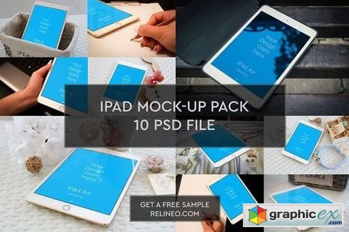 iPad Mock up 10 PSD Pack