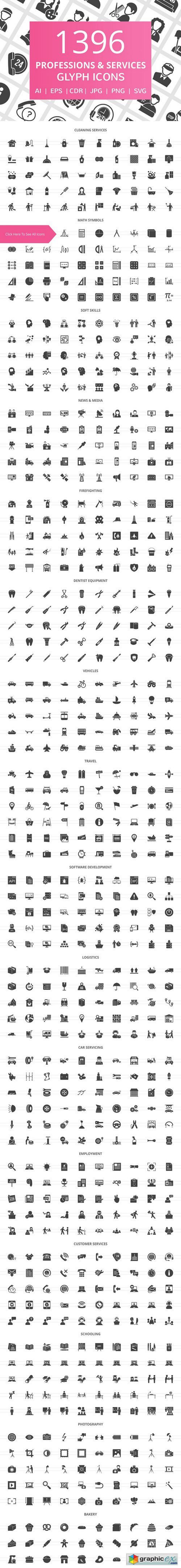 1396 Professions Glyph Icons