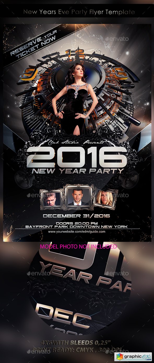 New Years Eve Party Flyer Template 13359167