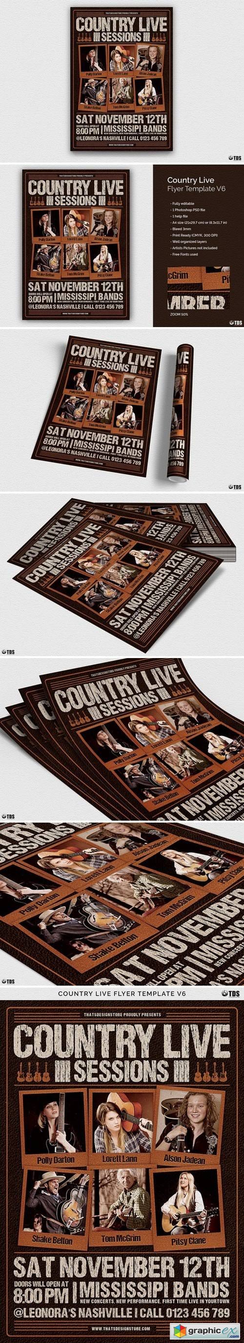 Country Live Flyer Template V6 2022994