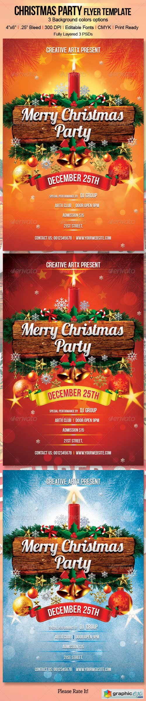 Christmas Party Flyer Template 3332518