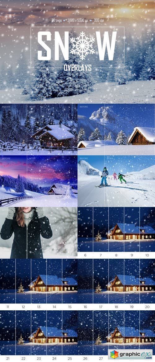 30 Real Snow Overlays