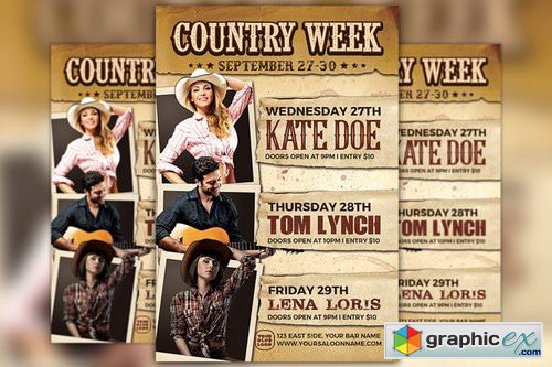Country Week Flyer Template