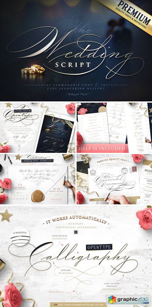 The Wedding Script font & invitation