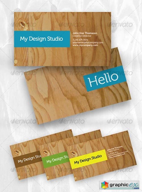 Designer business card plywood style