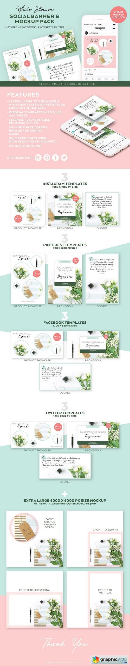 White Blossom Social Template Pack