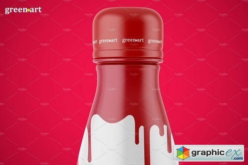500ml Bottle with Matte Label Mockup