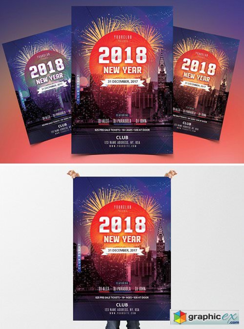 2018 NEW YEAR - Flyer Template