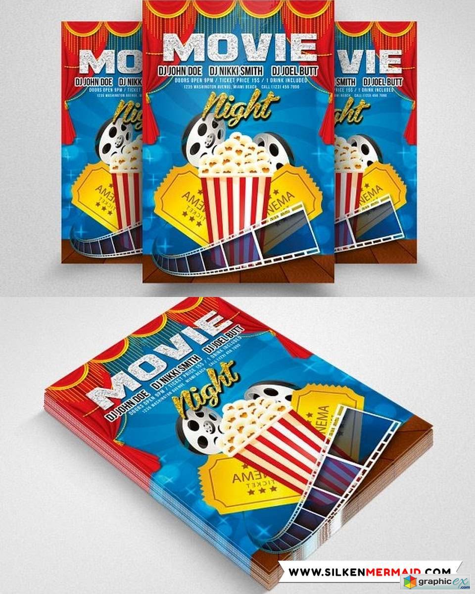 Movie Party Flyer Templates